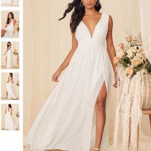 Lulu's Heavenly Hues White Maxi Dress NWT